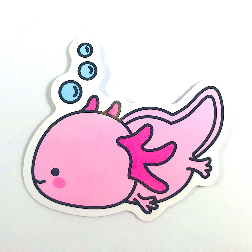 Pink Axolotl Crazy Trending WaterProof Single Decor Accent Sticker